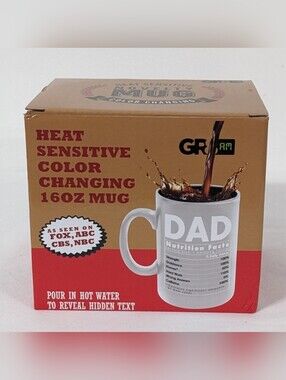 Dad Color Changing Mug Heat Sensitive Coffee Cup Father's Day Gift 16oz, NEW